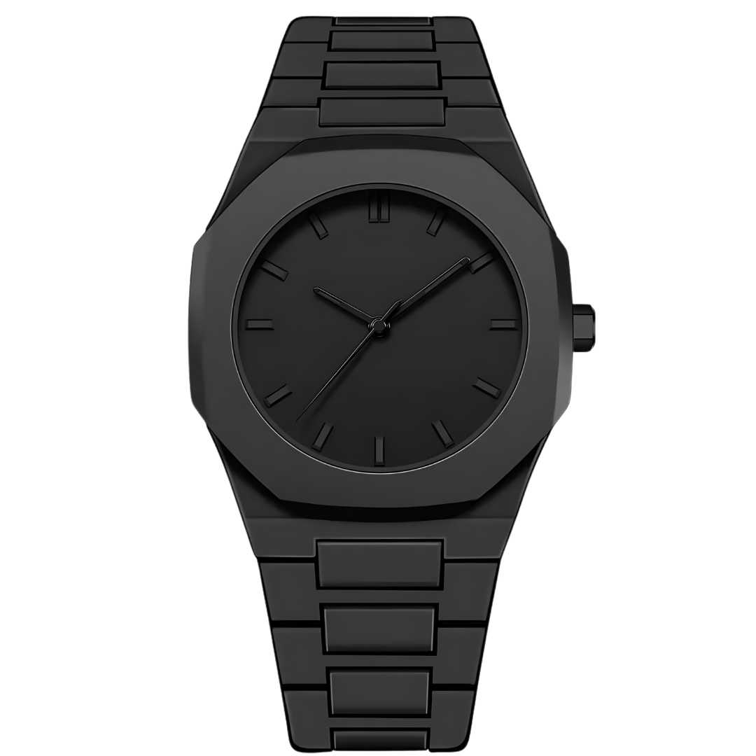 Phantom Black 41mm Watch - Seiko Quartz, Polycarbonate, Anti-Reflective Glass