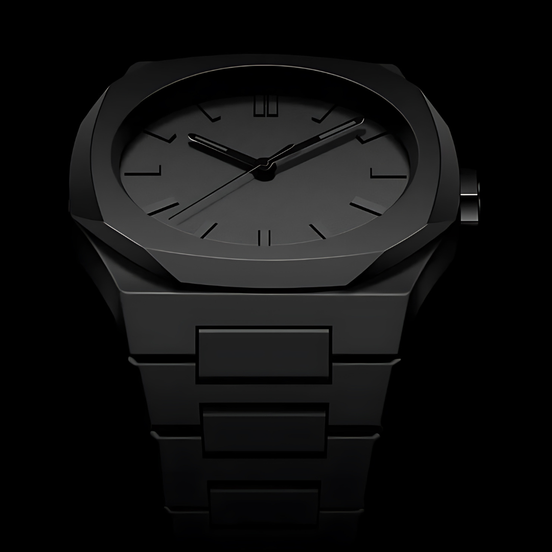 Phantom Black 41mm Watch - Seiko Quartz, Polycarbonate, Anti-Reflective Glass