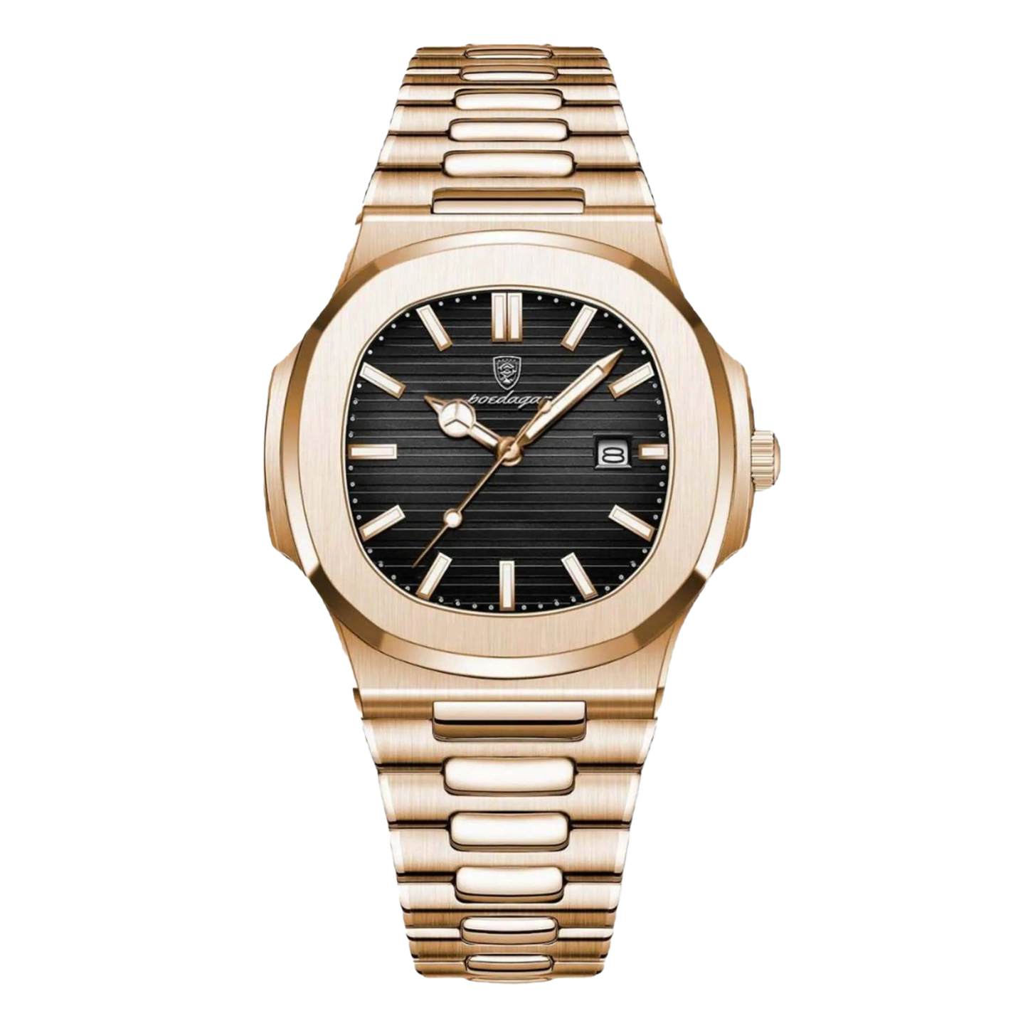 Nautilus Rose Gold 40mm Watch - Japanese Quartz, Stainless Steel, Water-Resistant