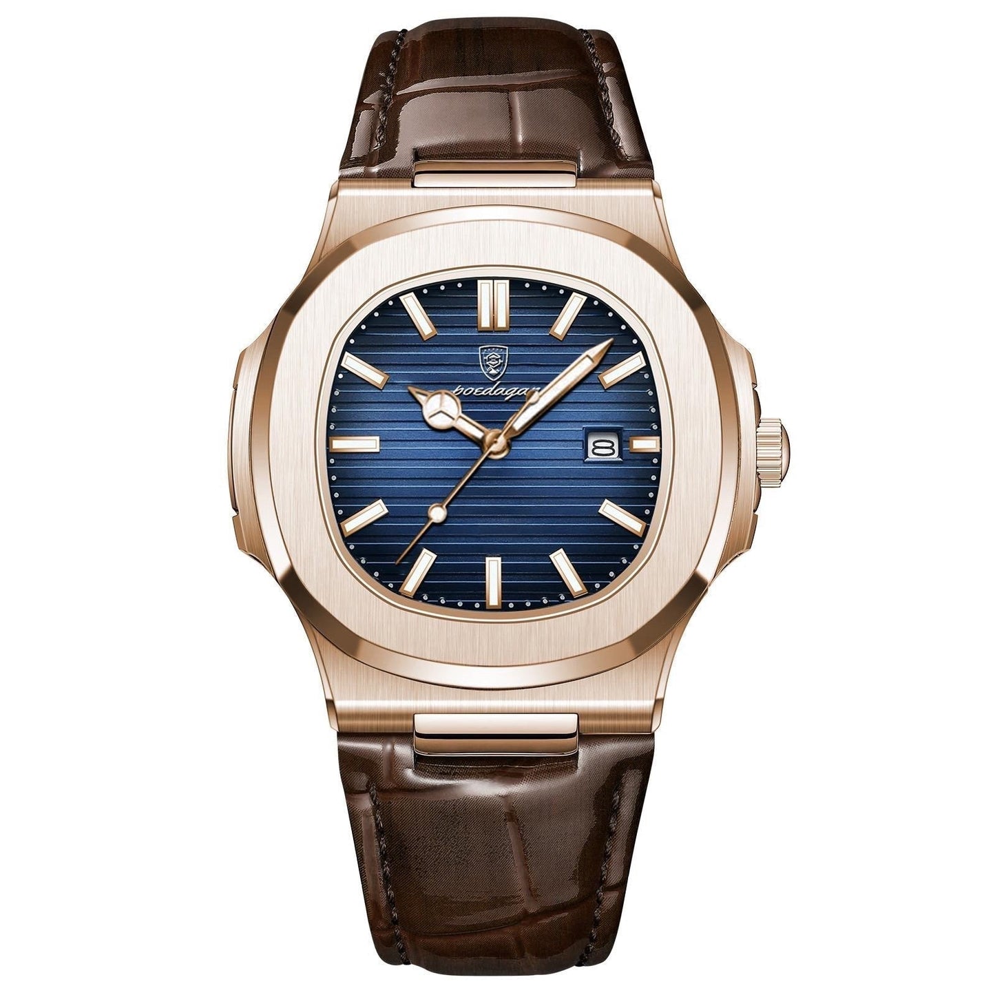 Regalia Rose Gold 41mm Watch - Precision Quartz, Date, Luminous, Waterproof