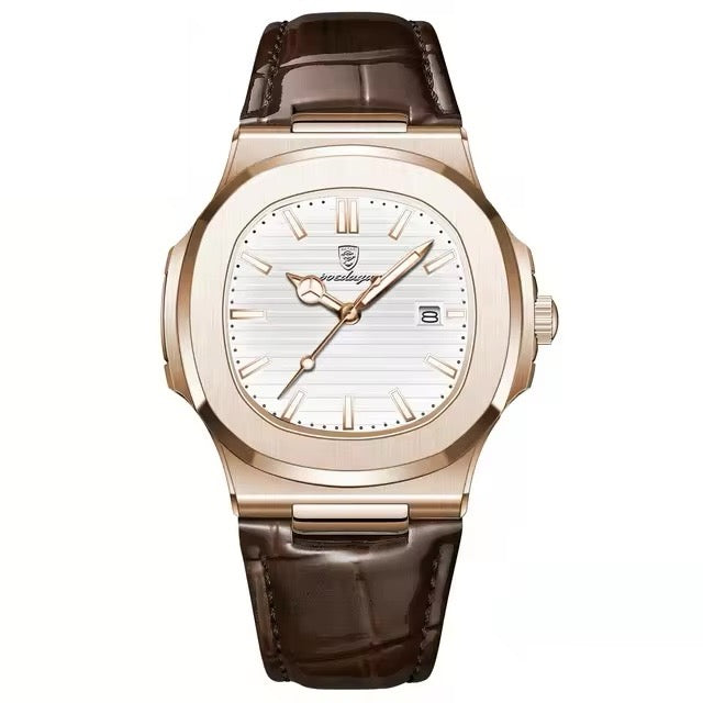 Regalia Rose Gold 41mm Watch - Precision Quartz, Date, Luminous, Waterproof
