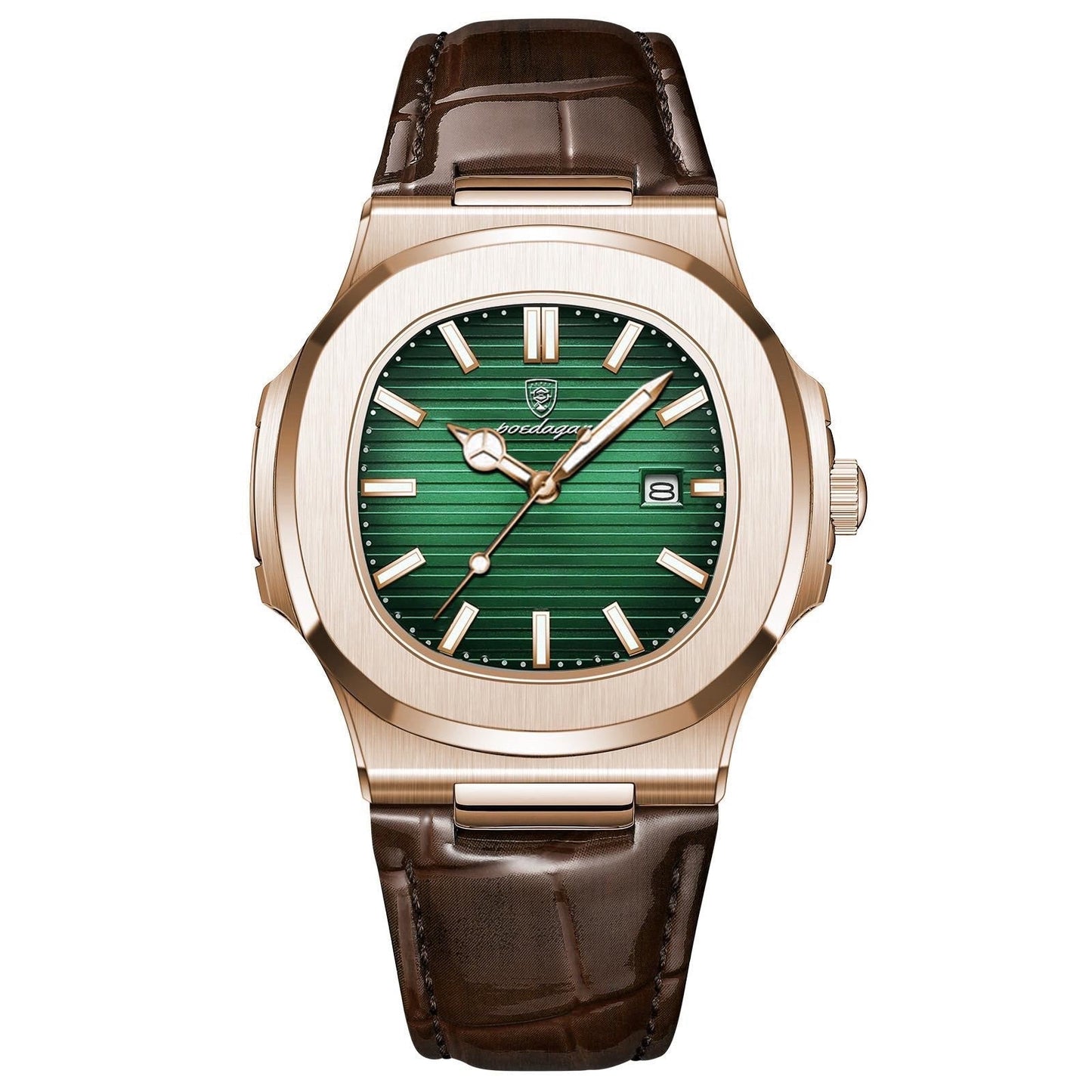 Regalia Rose Gold 41mm Watch - Precision Quartz, Date, Luminous, Waterproof