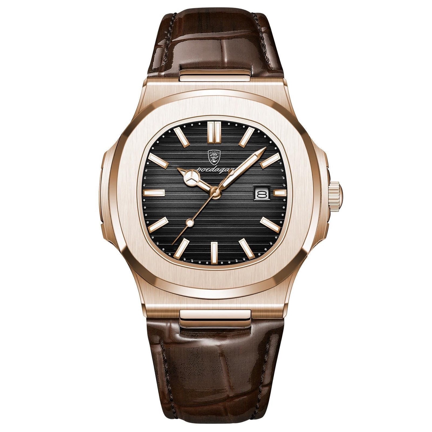 Regalia Rose Gold 41mm Watch - Precision Quartz, Date, Luminous, Waterproof