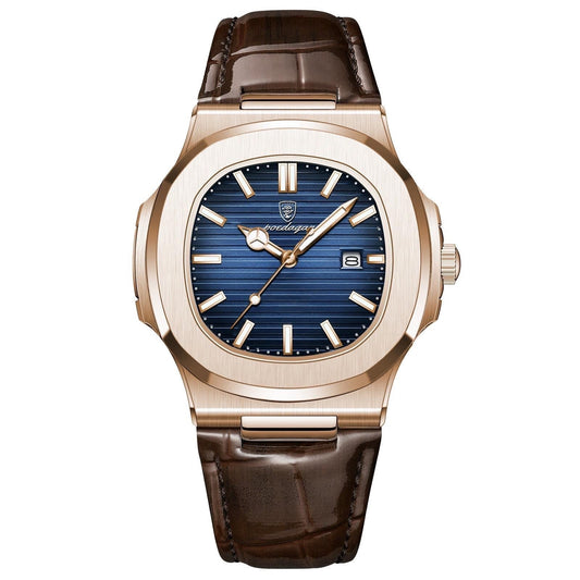 Regalia Rose Gold 41mm Watch - Precision Quartz, Date, Luminous, Waterproof