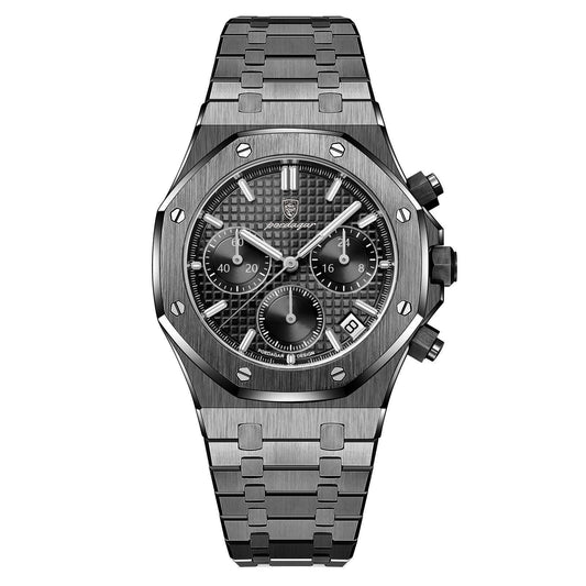 Serenade Black Edition 42mm Watch - Precision Quartz, Chronograph, Waterproof